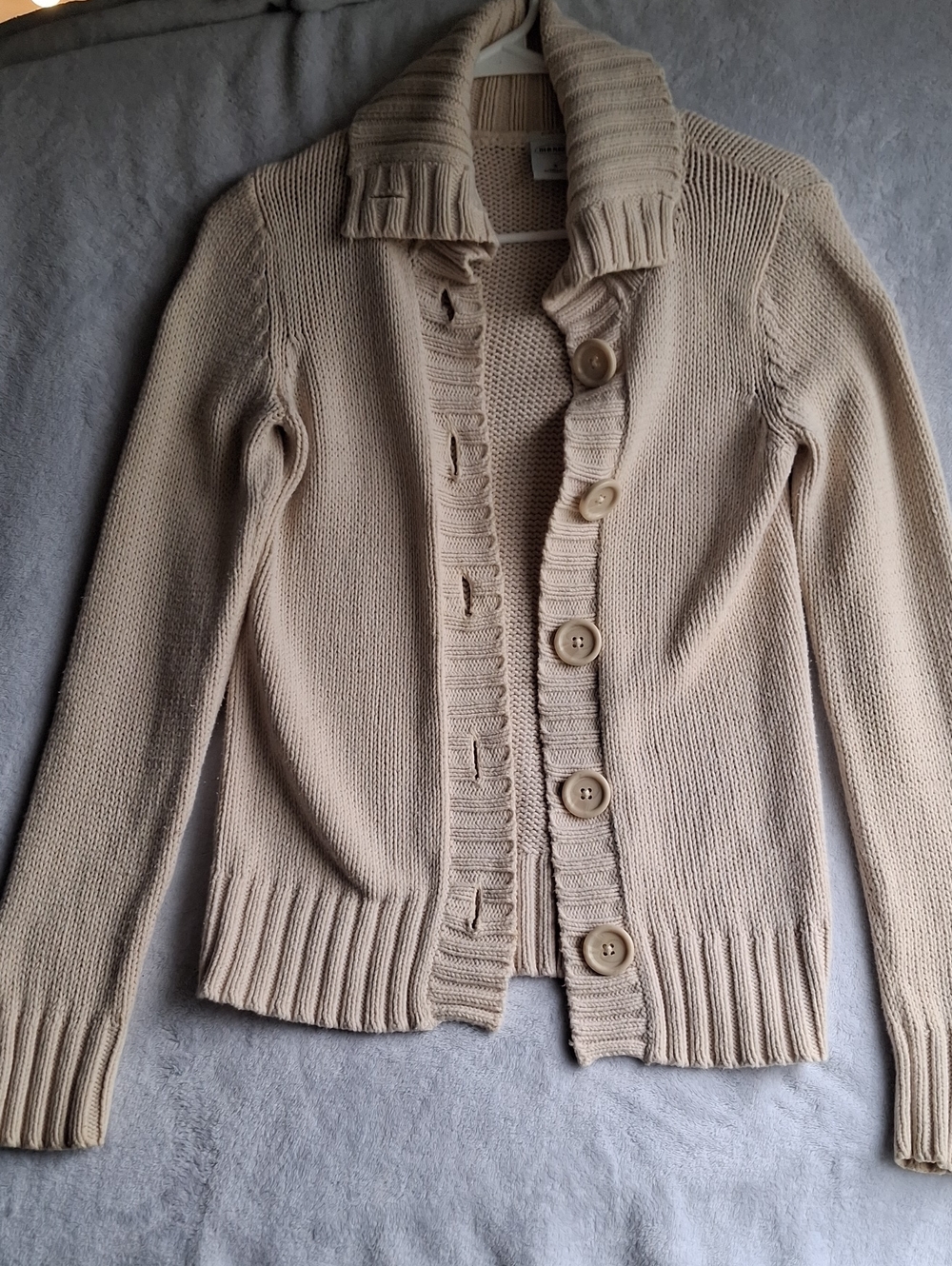 Old Navy Beige Shawl-Collar Button Cardigan
